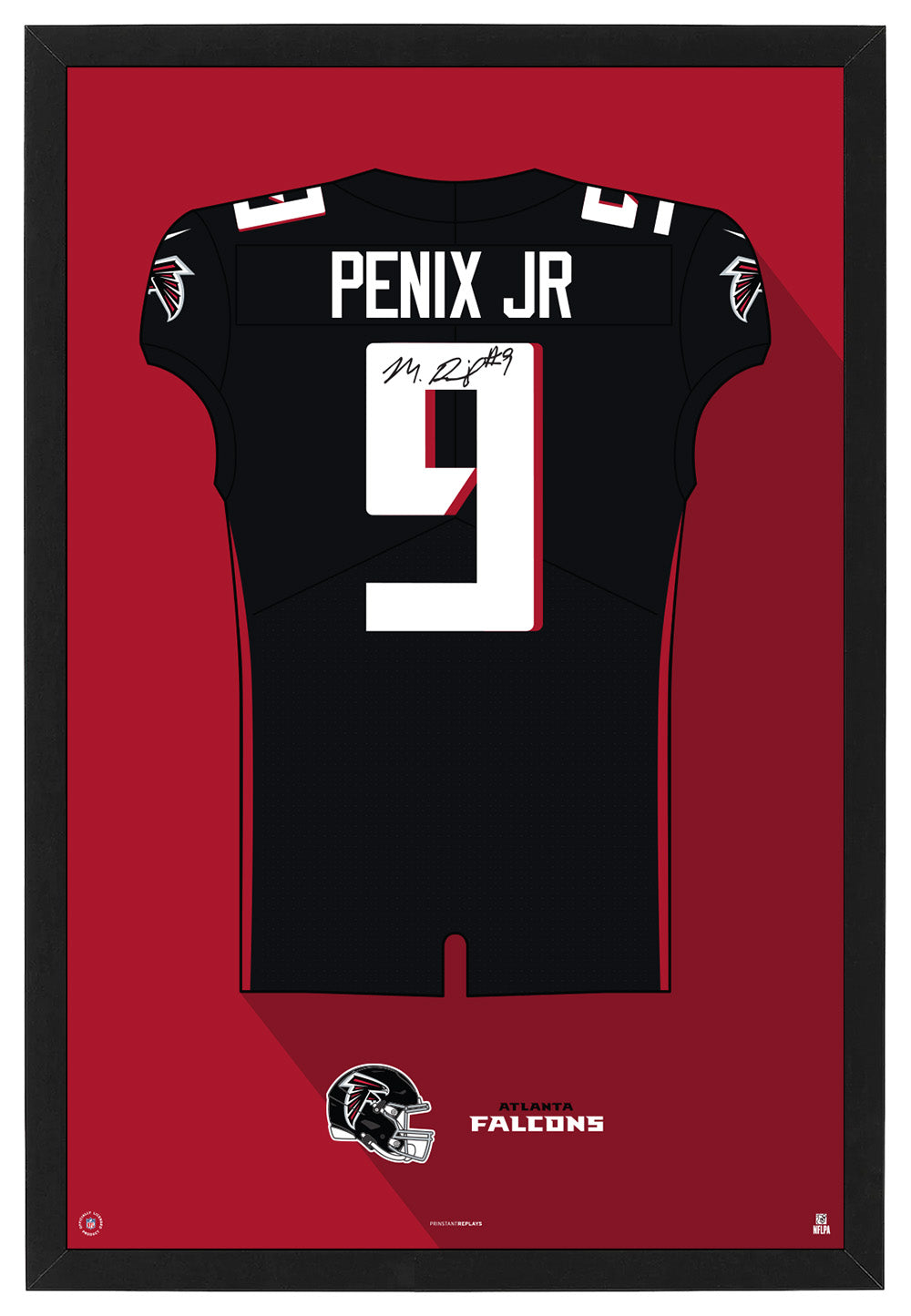 Atlanta Falcons Michael Penix Jr. Autographed Jersey Framed Print