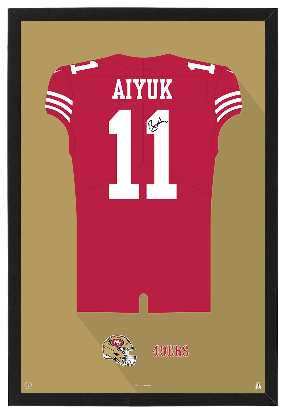 San Francisco 49ers Brandon Aiyuk Autographed Jersey Framed Print