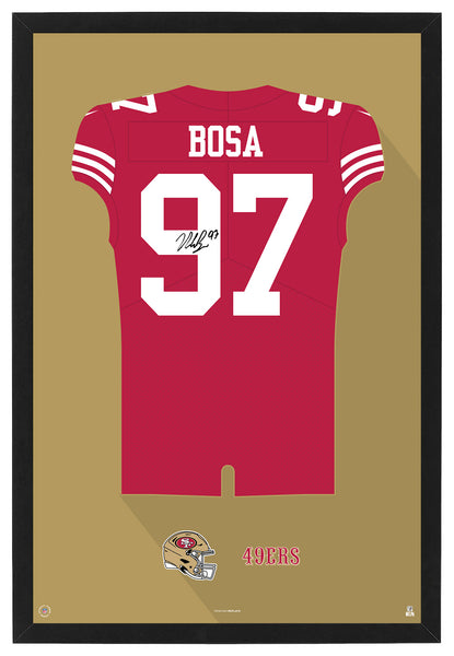 San Francisco 49ers Nick Bosa Autographed Jersey Framed Print