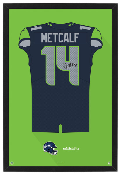 Seattle Seahawks D.K. Metcalf Autographed Jersey Framed Print