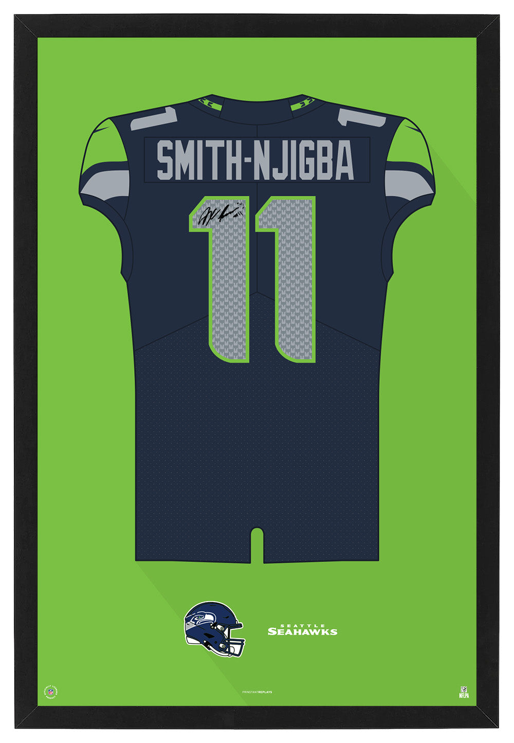 Seattle Seahawks Jaxon Smith-Njigba Autographed Jersey Framed Print