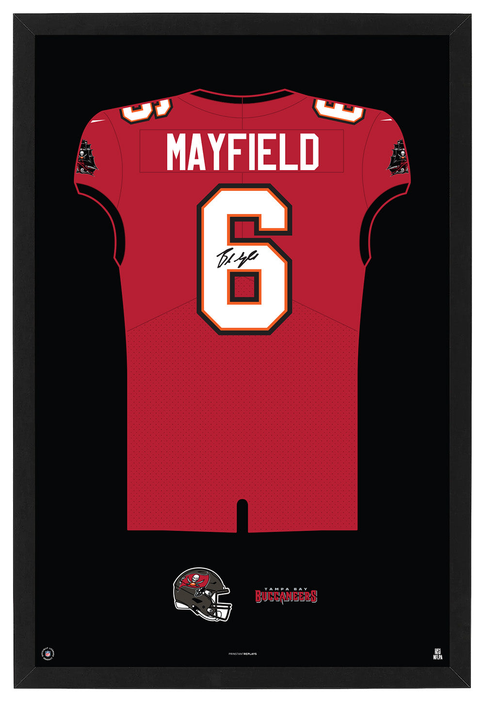 Tampa Bay Buccaneers Baker Mayfield Autographed Jersey Framed Print