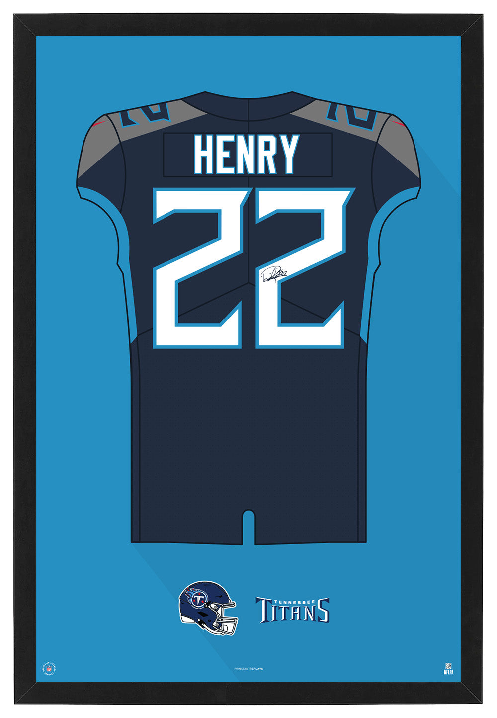 Tennessee Titans Derrick Henry Autographed Jersey Framed Print