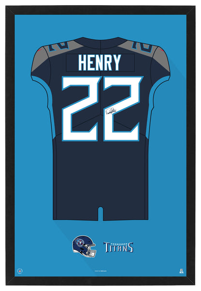 Tennessee Titans Derrick Henry Autographed Jersey Framed Print