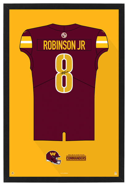 Washington Commanders Brian Robinson Jr. Autographed Jersey Framed Print