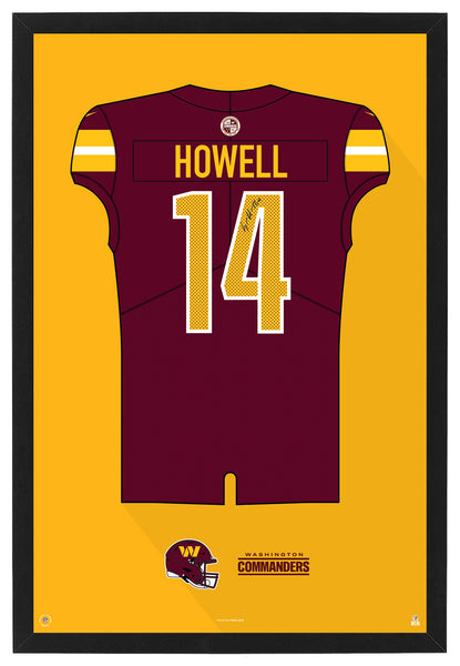 Washington Commanders Sam Howell Autographed Jersey Framed Print