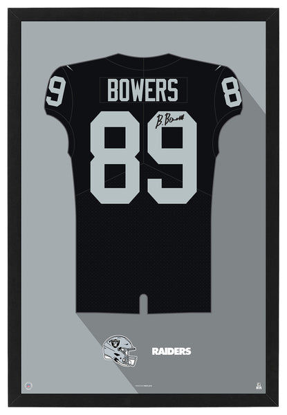 Las Vegas Raiders Brock Bowers Autographed Jersey Framed Print