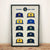 Brewers History of Ball Caps Framed Print