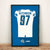 Detroit Lions Aidon Hutchinson Autographed Jersey Framed Print