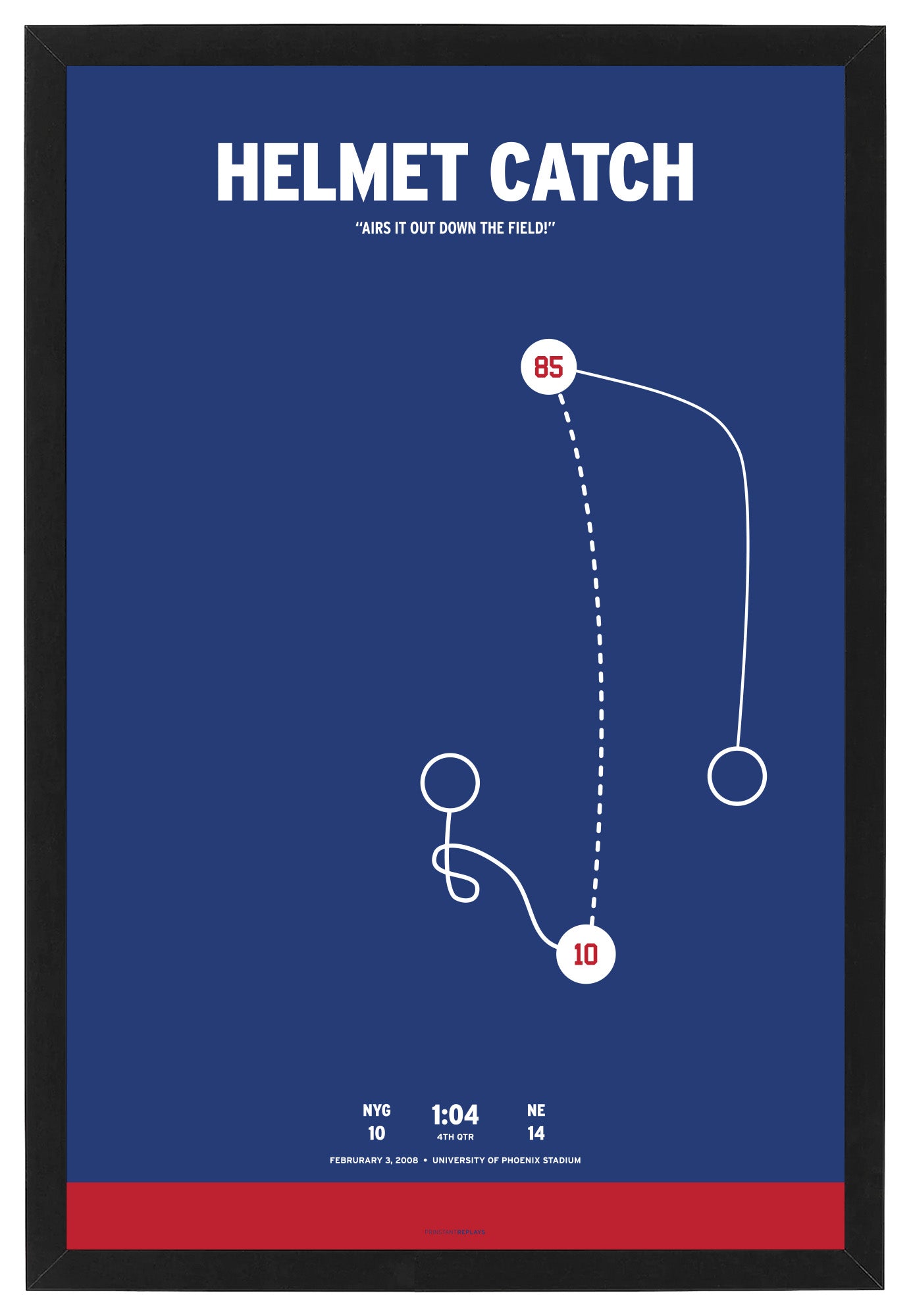 catch football with helmet The Helmet Catch Poster - Giants Eli to Tyree
