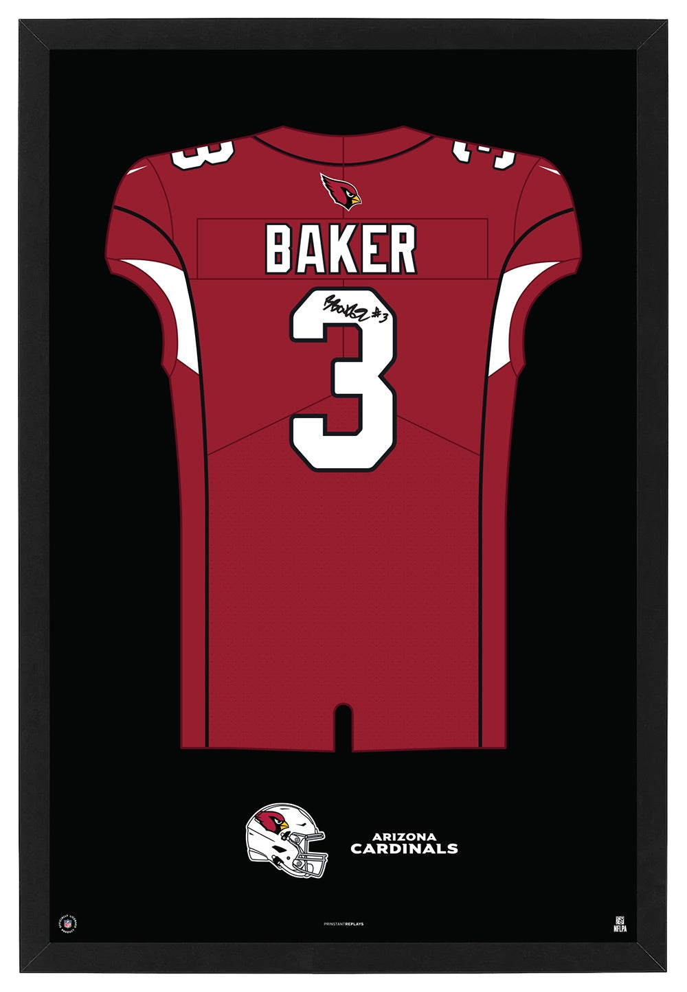 Arizona Cardinals Budda Baker Autographed Jersey Framed Print