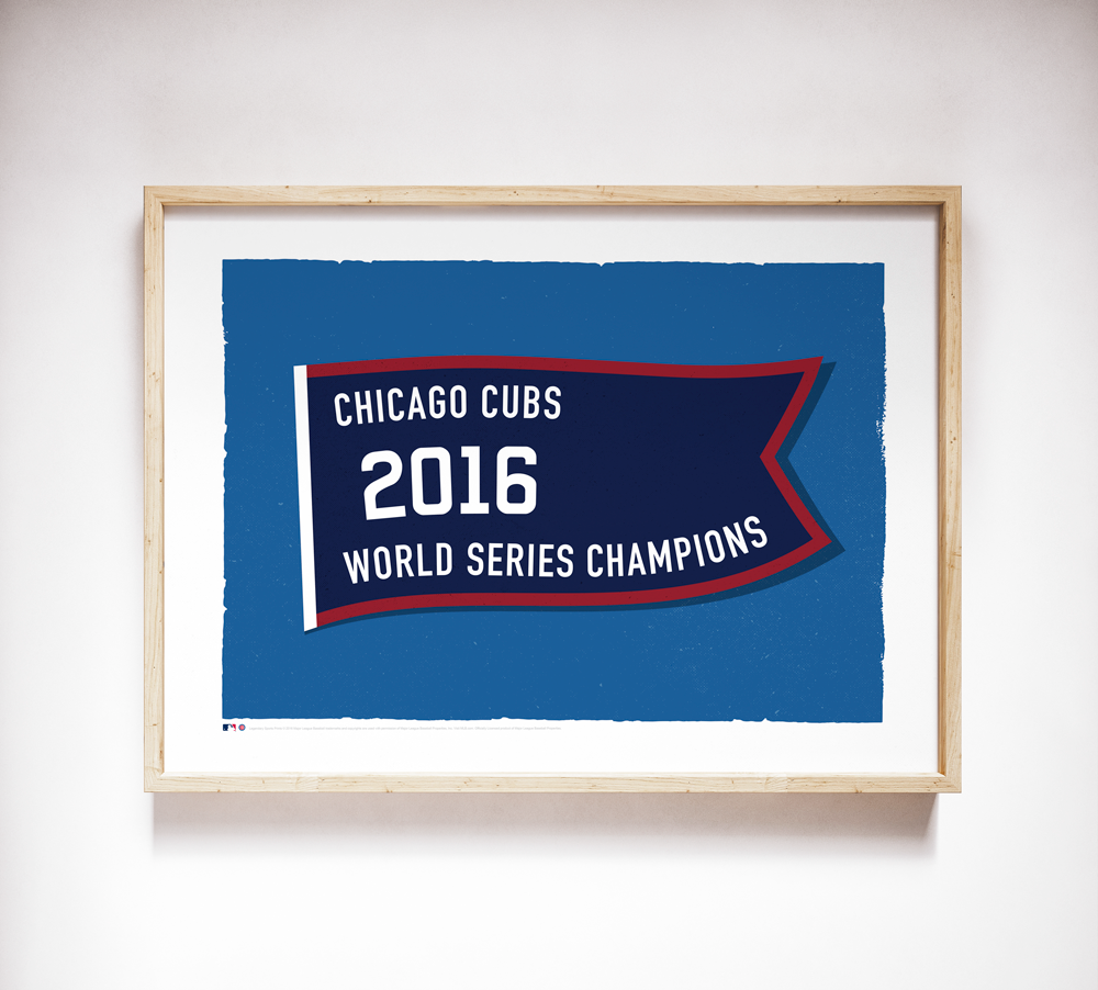 Cubs 2016 World Series Flag Print